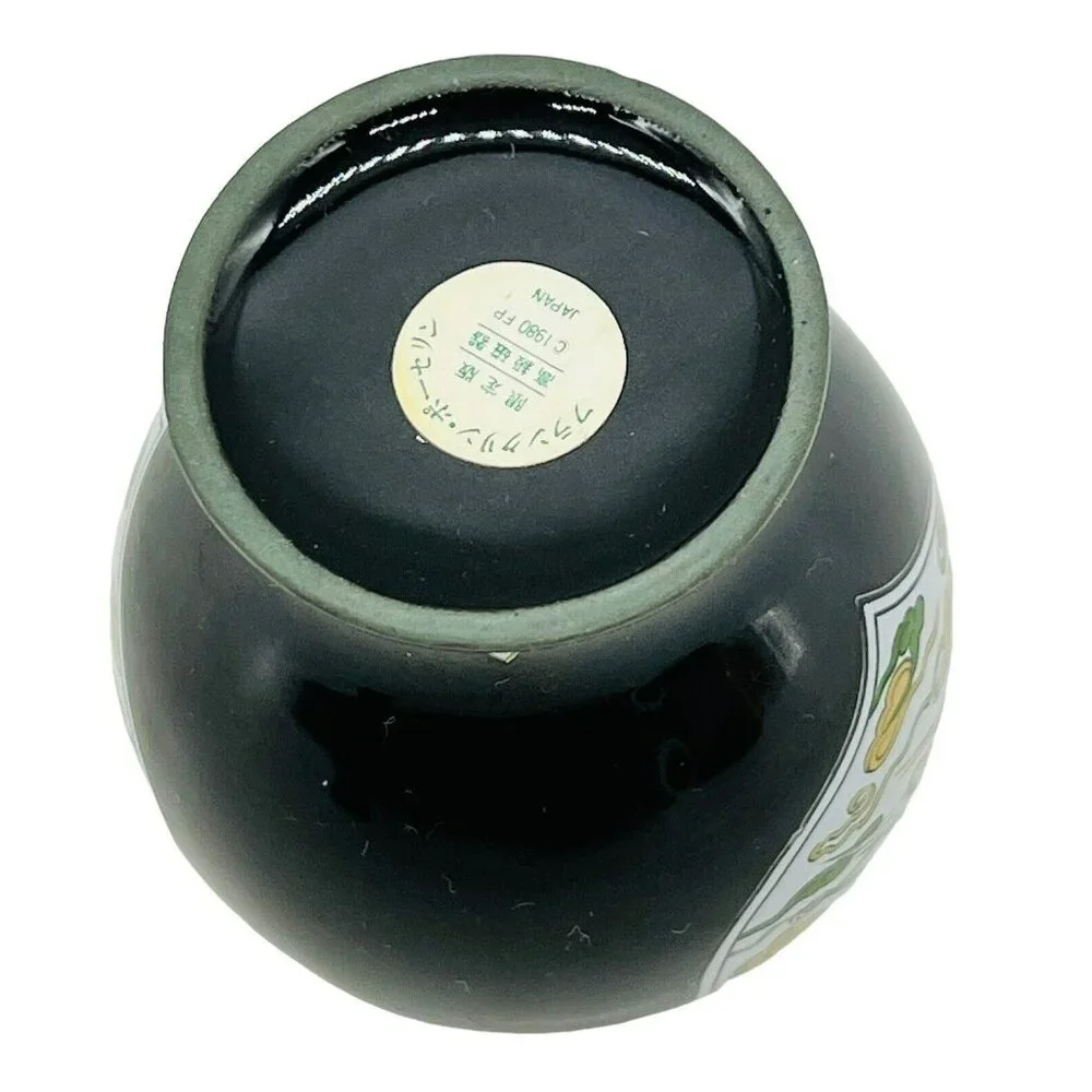 Franklin Mint Black Heart Crane Mini Imperial Collection Dynasty Jar 1980‎ Japan